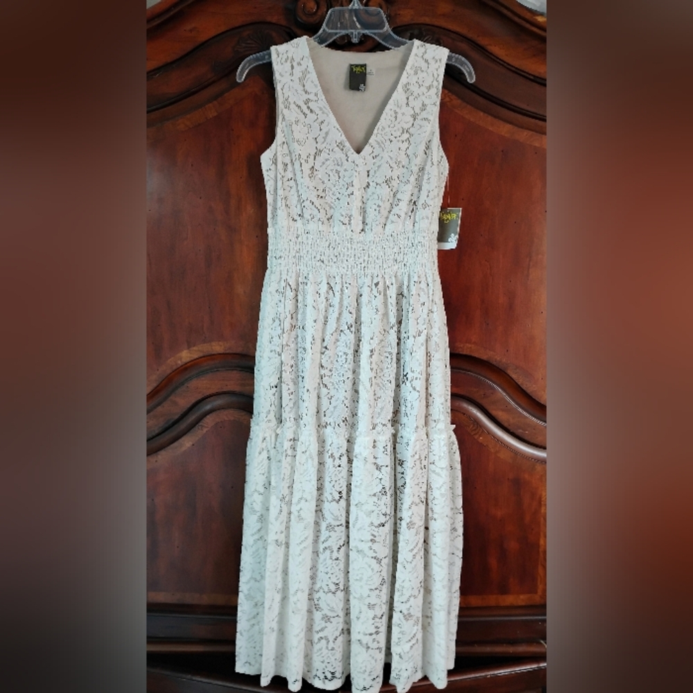 Nwts Taylor Elegant Lace Midi Dress Size Xs (4) Like Dainty Jewels, Ivy City Co